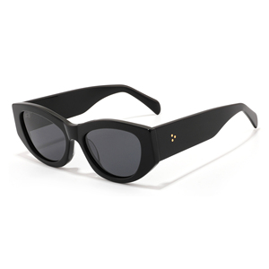 Cat Eye Full Rim Sunglasses Solid Black <b>Frame</b> Resin Lens Anti-Uv Protection Unisex Adult - Product Image 4