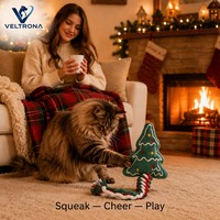 Jouet pour chien en peluche couineur en forme de sapin de Noël avec corde tressée, ornement de Noël interactif à mâcher pour animaux de compagnie, vente en gros