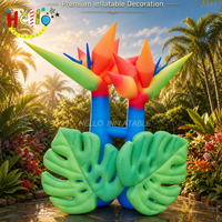 Arche géante gonflable en forme de fleur d'oiseau de paradis, arche tropicale en feuilles de Monstera pour la décoration d'événements estivaux