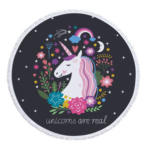 Peau Amical Absorbant Imprimé Microfibre Personnalisé <span class=keywords><strong>Licorne</strong></span> <span class=keywords><strong>Rond</strong></span> <span class=keywords><strong>Serviette</strong></span> <span class=keywords><strong>de</strong></span> Plage - Product Image 6