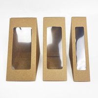 Caja de embalaje para sándwich biológico, cartón de impresión personalizado degradable desechable con sello térmico, cuña para sándwich