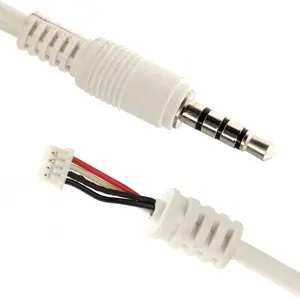Cable de montaje de paso, Blanco personalizado, 3,5mm, TRRS Audio DC Jack a JST conector 2,0mm 2,54mm