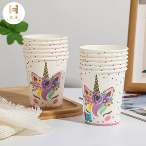 Vasos de Papel con Diseño de Unicornio - Vasos Desechables de Alta Calidad para Fiestas, Hoteles, Hogar y Comercios, Venta al por Mayor, Ideales para el Año Nuevo Chino - Product Image 1