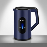 Bouilloire électrique en acier inoxydable de 2,2 L avec filtre à mailles fines et rotation à 360° °   Base détachable pour un nettoyage facile