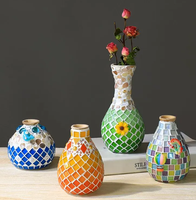 Kit de sous-verres en bois poli et écologique avec carreaux de mosaïque pour la décoration intérieure des enfants Design rond