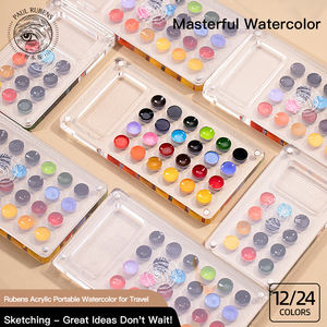 Offre Spéciale Rubens – Kit d'Art Portable de Haute Qualité avec Mini Panneaux Acryliques et Peintures Aquarelles Solides 12/24 Couleurs - Product Image 2