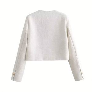 Chaqueta Blazer de Mujer, Verano 2025, Nueva Moda, Decoración con Bolsillos, Estilo Retro, Manga Larga, Elegante - Product Image 2