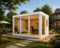 Maisonnette d'angle moderne pour jardin, maison mobile minimaliste, étanche, en aluminium, écologique, espace extérieur, pod de jardin