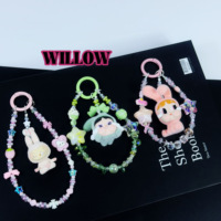 DIY POPMART Cry Baby Mini Porte-clés Personnalisé de Luxe, Cordon Universel Réglable pour Téléphone, Bandoulière en Plastique et Perles