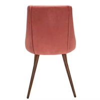 Chaise de salle à manger moderne en tissu velours style mid-century, assise moelleuse, pieds en bois, chaise de cuisine