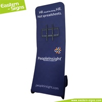 Support de kiosque multimédia Quick Show pliable en tissu tendu, support publicitaire pour salon professionnel, support de sol en aluminium pour écran LCD TV