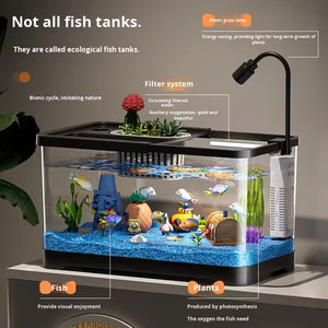 Aquarium écologique 10L en plastique pour salon, petit bassin pour poissons rouges, aquarium d'intérieur pour betta, pour usage domestique - Product Image 3