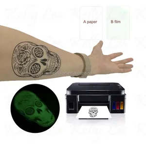 Glow in Dark Luminous Temporary Tattoos for Kids A4 A3 Size Printable Water Transfer Paper with Glitter Body Decoration Gifts