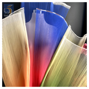 Gradient Stiff Hard Mesh Stoff Polyester Akkordeon Plissee Tüll Stoff Brautkleid Hintergrund Dec Designer Stoff - Product Image 4