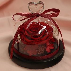 Wholesale A-gradeRoses Head in Glass Dome for Valentine's Day Mother's Day Gift Wedding Home Decor <strong>Eternal</strong> Flower - Product Image 3