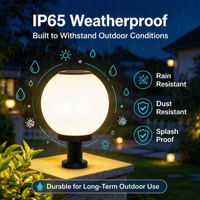 Lampe solaire à pilier LED IP65 étanche, allumage/extinction automatique, 4 couleurs, pour portail, jardin, clôture, villa, allée