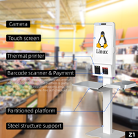 Pantalla táctil automática para restaurante de 21,5 pulgadas, máquina de quiosco de pago de autoservicio sin supervisión, quiosco para Android /Windows