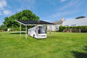 ระบบหลังคาโรงรถสี่เสา กันน้ำ โครงสร้างเหล็กอลูมิเนียมเคลือบสารกันความร้อน พร้อมโครงไม้ หลังคาคลุมรถ ที่จอดรถแบบหลังคาพลาสติก - Product Image 4