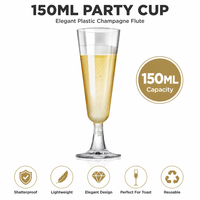Flûtes à champagne jetables en plastique avec logo personnalisé, élégantes coupes à vin sur pied pour la décoration de fêtes et les rassemblements quotidiens