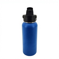 Bouteille d'eau isotherme à double paroi en acier inoxydable Jiahe 024 32oz, capacité et logo personnalisés, anti-fuite, large ouverture