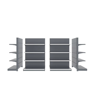 Estantería de supermercado de una o dos caras, góndola metálica de cuatro pilares, estantería de supermercado, estantería de madera para embalaje - Product Image 5