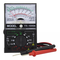 Mini multimètre analogique 90 mm * 60 mm * 32 mm, multi-testeur, mesure de la tension DC/AC, du courant DC, de la résistance, du dB avec des fils de test