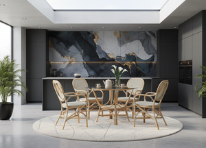 Ensemble de salle à manger en rotin Jamaica Bistro, table et chaises modernes et élégantes pour hôtels et salles à manger à domicile, confortables et élégantes - Product Image 6