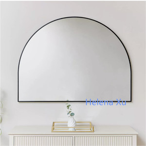 Large Black Arched Semi Circle Glass Wall <strong>Mirror</strong> 90cm X 120cm Modern Luxury Handmade <strong>Thin</strong> Aluminium Framed - Product Image 6