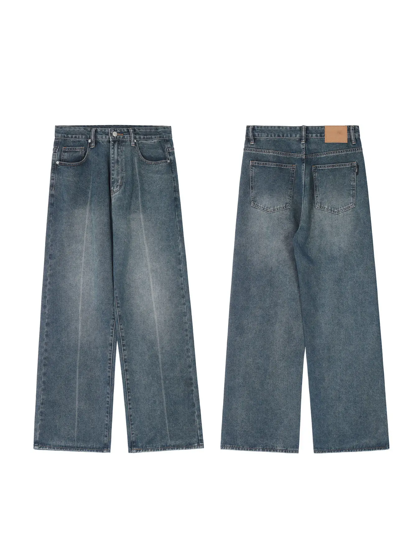 Fabricantes de roupas jeans unissex personalizados com vibes vintage calças largas calças jeans largas masculinas