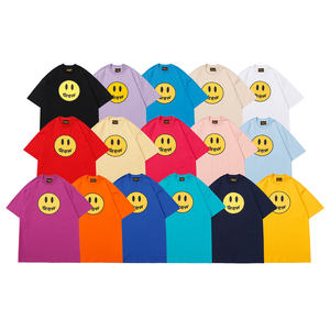 Camiseta informal holgada de algodón puro de marca de moda para hombre y mujer, top versátil con estampado Casablan de media manga - Product Image 1