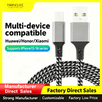 Cable de carga rápida de nailon trenzado con carcasa de aluminio de 2A 3A a C para teléfonos móviles y tabletas
