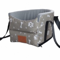 Coussin de voiture amovible pour chien, siège pour animaux de compagnie pour console centrale, pour petits chiens de moins de 4 kg, avec crochet pour laisse et poche latérale, 38x25x23cm