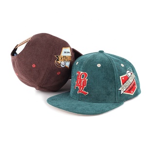 Chất Lượng Cao Tùy Chỉnh 3D Thêu Phẳng Brim Vải Nhung Kẻ Snapback <span class=keywords><strong>Cap</strong></span> Hat Bán Buôn - Product Image 4