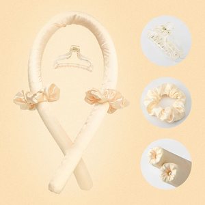 Custom Logo Satin Heatless <b>Hair</b> <b>Curler</b> Set Frizz-Free Soft Curls Sleep Curling Rod <b>Headband</b> Overnight Curling Rod for Styling - Product Image 2