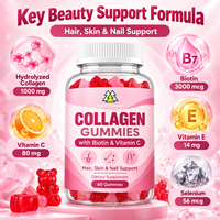 Marine Collagen Gummies with Biotin and Vitamin C Adult Dietary Supplement 60 Count Hair Skin Nail Support