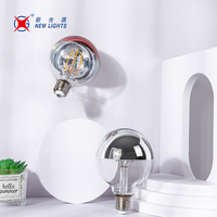 Grosir bohlam filamen Led krom setengah cermin, E27 C35 A60 A19 ST64 G80 G95 berlapis setengah perak 4W 6W 8W E27