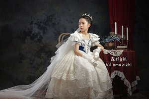 Robe d'été rétro <span class=keywords><strong>Elizabeth</strong></span> Sisi, style <span class=keywords><strong>princesse</strong></span> sexy, longue, en dentelle, à manches courtes, pour mère et fille, 100% coton, printemps 2024 - Product Image 5