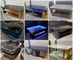 Bar lumineux <span class=keywords><strong>Table</strong></span> à LED Discothèque Pub Salle de karaoké Ensemble de meubles de bar Base en métal KTV Ovale Café Tables lumineuses pour Disco Clubs - Product Image 6