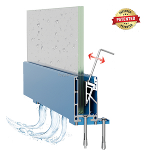 Rampe en verre à profil en U en aluminium oxydé pour toiture - Product Image 1