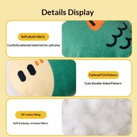 Nouveau jouet sonore de luxe pour chien, écologique, en peluche, motif dessin animé, tête de poisson, pour le nettoyage des dents et le soulagement de l'ennui, avec corde en coton