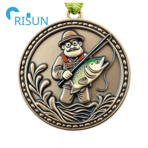 Médailles de trophée de pêche personnalisées sur mesure, fabriquées en usine, pour les compétitions de pêche, les pêcheurs, les médailles de pêche, les médailles de <span class=keywords><strong>canne</strong></span> à pêche, les médailles de poisson - Product Image 4