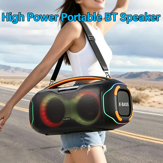 High Power Outdoor Portable Speaker RGB IPX6 Waterproof Rechargeable Built-in Battery Multifunctional Karaoke Party