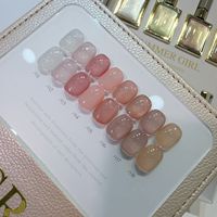 SR 8 Teintes Thé au Lait Rose Nude Dégradé Gel UV Transparent Effet Gelée pour Ongles Kit de Vernis à Ongles Transparent Quotidien pour Manucure Estivale Fille