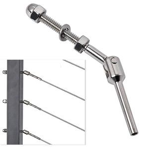 Kit de garde-corps à câble réglable moderne en acier inoxydable T316, 60 pièces - Utilisation en balcon, poteau métallique de <span class=keywords><strong>2</strong></span> pouces, qualité marine - Product Image 1