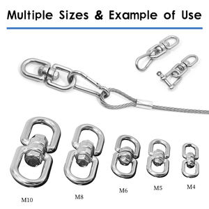 스테인레스 스틸 링 클립 후크 아연 합금 라운드 금속 클램프 키 백 지갑 핸드백 스냅 걸쇠 체인 회전 톤 아이 후크 - Product Image 3