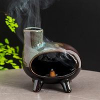 Support brûleur artisanal moderne en céramique pour Palo Santo, émail vert, couleur personnalisable, fabriqué en Chine, porte-bougie, lanternes