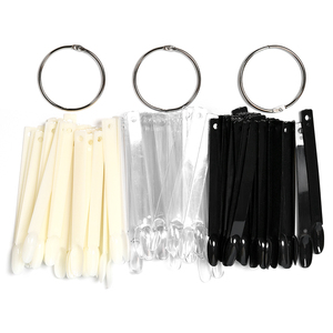 50 pièces d'échantillons d'ongles en forme d'éventail avec anneau métallique, transparents, pour nuancier de vernis gel naturel et outil de pratique pour la manucure en salon - Product Image 3