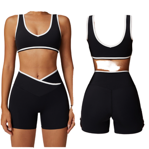 Conjunto Deportivo de 2 Piezas de Alta Calidad, Transpirable, Sin Costuras, Cintura Alta, para Mujer, Personalizado, Informal, para Gimnasio, Fitness, Ejercicio, Sin Mangas - Product Image 1