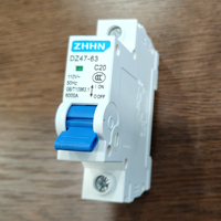 Disjoncteur unipolaire DZ47-63 MCB C20, mini-disjoncteur AC110V 50Hz 6kA, courant de coupure, type rail DIN, protection contre les surcharges et les courts-circuits