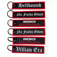 Llavero Personalizado con Logotipo, Estilo Jet Tag, Tejido Bordado, Etiqueta de Tela para Llaves, Artículos Promocionales